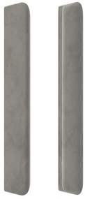 Testiera ad orecchio grigio chiaro 103x16x118/128 cm in velluto