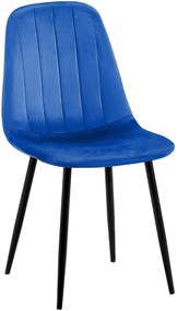 Sedia Da Sala Da Pranzo Baxter İn Velluto / Blau