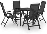 Set Mobili da Pranzo per Giardino 5 pz in Alluminio Antracite cod mxl 45889