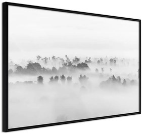 Poster  Fog Over the Forest  Cornice Quadri Cornice nera, Larghezza x Altezza Home decor 30x20