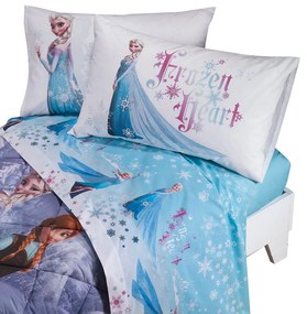 Completo Lenzuola Singolo Disney frozen, in cotone CALEFFI