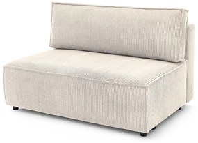 Modulo divano in velluto a coste color crema, pezzo centrale Nihad modular - Bobochic Paris