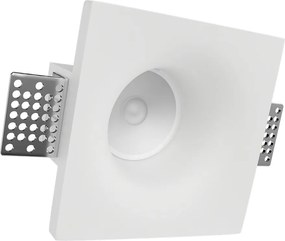 Portafaretto Quadrato 100x100 mm GU10 in Gesso Pitturabile Curvo