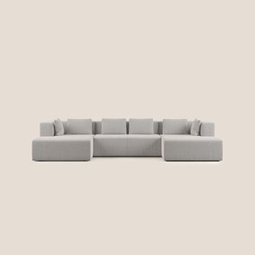 Nettuno divano panoramico in morbido tessuto bouclè T07 grigio X