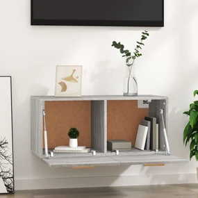 Armadietto a muro grigio sonoma 80x35x36,5 cm legno multistrato