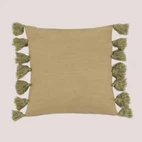 Cuscino quadrato in cotone (40x40 cm) Tuis Verde Militare - Sklum