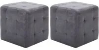 Pouf 2 pz Grigio 30x30x30 cm in Similpelle Scamosciata cod mxl 117641