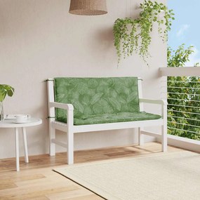 Cuscini Panca Giardino 2 Pz Motivo A Foglie 120x50x7 Cm Tessuto /