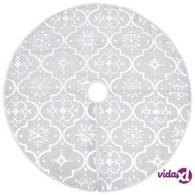 vidaXL Gonna Albero Natale Raffinata con Calza Bianca Tessuto 150 cm