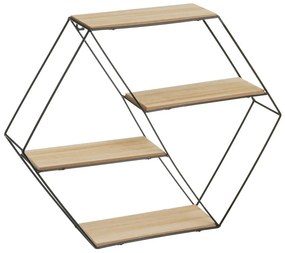 Scaffale a castello in colore nero-naturale 50 cm - Casa Selección