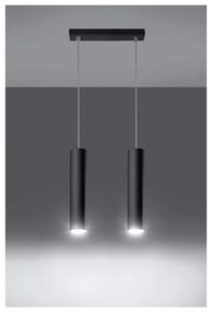 Lampadario nero in metallo Castro – Sollux