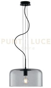 Lampadario a sospensione gibus fume' 1 luce attacco e27 30x30x150cm...