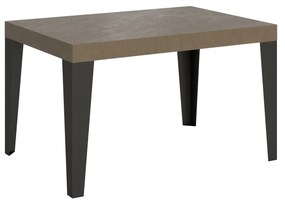 Tavolo allungabile Flame con telaio e gambe antracite, Cemento / 90x140/400 cm
