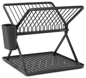 Scolapiatti grigio scuro in metallo a due livelli 37x33 cm - Brabantia