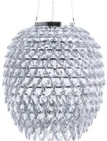 lampadario Argento Cristallo 110 cm Sospensione Luce Ambientale Glam