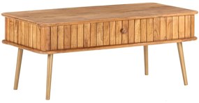 Tavolino Da Salotto 100x50x40 Cm İn Legno Massello Di Acacia /