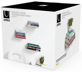 Mensole in metallo argentato in set da 3 18 cm Conceal - Umbra