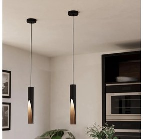 Eglo 901732 - Lampadario LED a sospensione con filo BARBOTTO 1xGU10/4,5W/230V 3000K nero/marrone