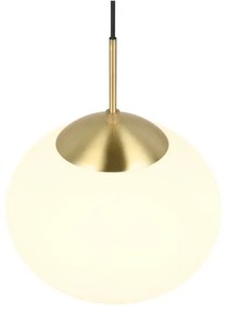 Lampadario in bianco-oro con paralume in vetro ø 30 cm Fomento - Trio