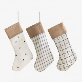 Set di 3 calze natalizie Elfie Bianco - Nero - Sklum