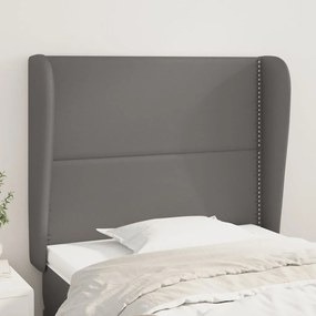 Testiera Ad Orecchio Grigia 83x23x118/128 Cm İn Similpelle /