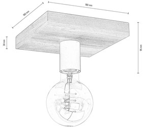 Envostar Lobo plafoniera a 1 luce grigio pino