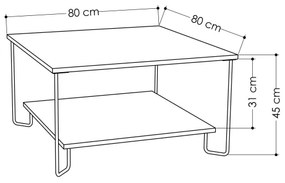 Tavolino MARBO 45x80 cm grigio