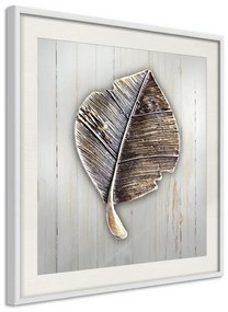 Poster  Metal Leaf  Cornice Quadri Cornice nera con pass-partout, Larghezza x Altezza Home decor 30x30