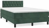 Letto a Molle con Materasso e LED Verde Scuro 120x190cm Velluto 3270174