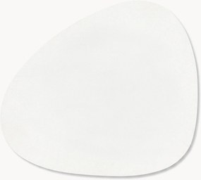 Set di 4 sottobicchieri in pelle fatti a mano dalla forma asimmetrica Curve