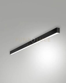 Millet plafoniera nera a led 3000k 3380lm 23w opale on/off ip40 100cm