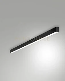 Millet plafoniera nera a led 3000k 3380lm 23w opale on/off ip40 100cm