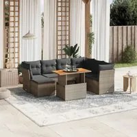 Set Divano da Giardino 8 pz con Cuscini Grigio in Polyrattan 3270955