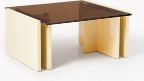 Tavolino da salotto con piano in vetro Elam