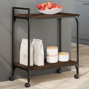 Carrello Cucina Rovere Marrone 60,5x31x72,5cm Legno Multistrato /