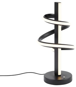 Lampada da tavolo di design nera con LED dimmerabile con interruttore a 3 vie - Rolla