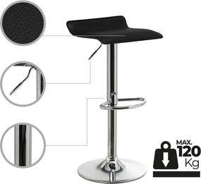 Set di sedie da bar nera in imbottito con altezza regolabile 2 pz (altezza della seduta 63 cm) – Casa Selección