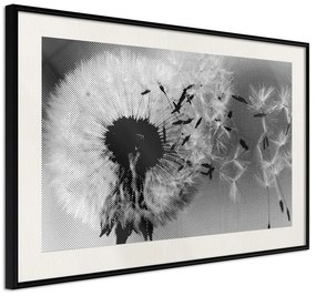 Poster  Dandelion in the Wind  Cornice Quadri Cornice nera con pass-partout, Larghezza x Altezza Home decor 30x20