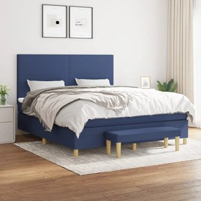 Giroletto A Molle Con Materasso Blu 160x200 Cm İn Tessuto /