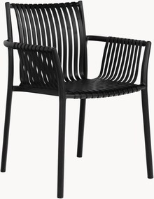 Set di 4 sedie impilabili da giardino in plastica con braccioli Tulsa