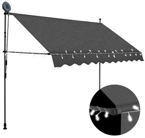 Tenda da Sole Retrattile Manuale con LED 300 cm Antracite