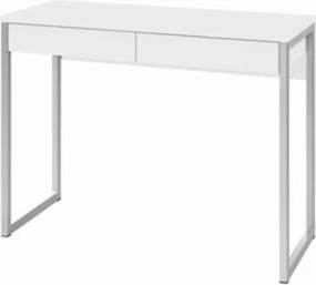 Scrivania 2 Cassetti Con Base a Slitta 102x40x77h Bianco Laccato