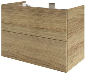 Mobile da bagno sospeso sotto lavabo L 90 x H 64 x P 48 cm rovere lucido, 2 cassetti SENSEA Neo