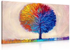 Stampa su tela – Albero acquerello colorato