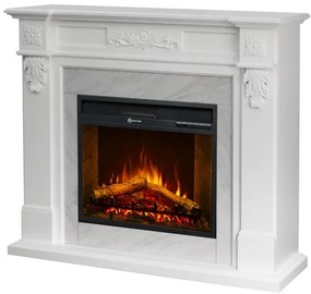 Camino elettrico da terra Bianco effetto marmo TRUMAN L121 x P38 x H108 cm