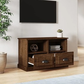Mobile porta tv rovere marrone 80x35x50 cm in legno multistrato
