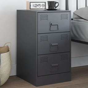 Comodino Antracite 34,5x39x62 Cm İn Acciaio /