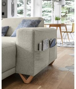 Divano angolare beige allungabile e con contenitore (penisola a sinistra/a U) Classy Sophie – Miuform