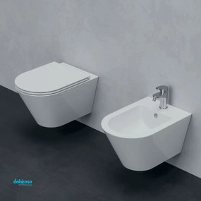 Azzurra Ceramica "Forma" Coppia Di Sanitari Sospesi Bianco Lucido Senza Brida