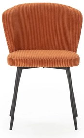 Set di 4 sedie da pranzo in velluto a coste arancione Megan - Marckeric